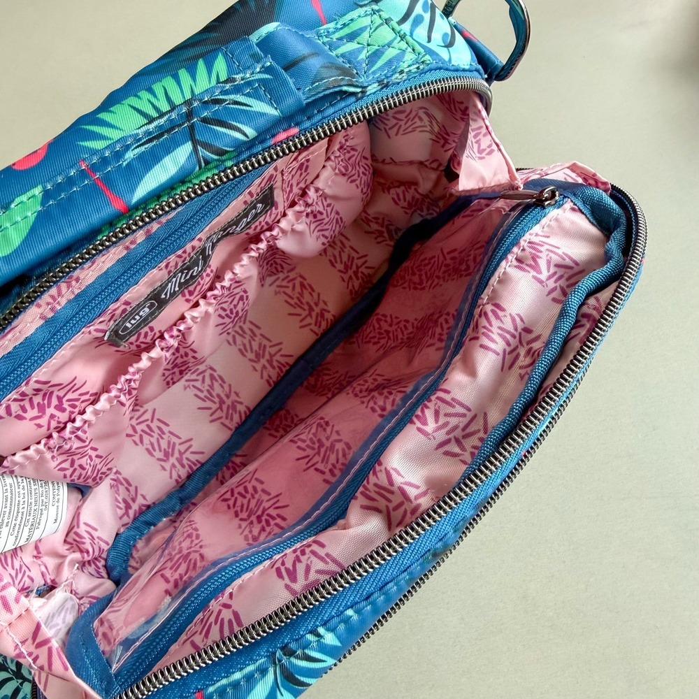 NWT Lug Mini Ranger Crossbody Bag Flamingo Blue RFID Quilted Travel Purse - Picture 8 of 12